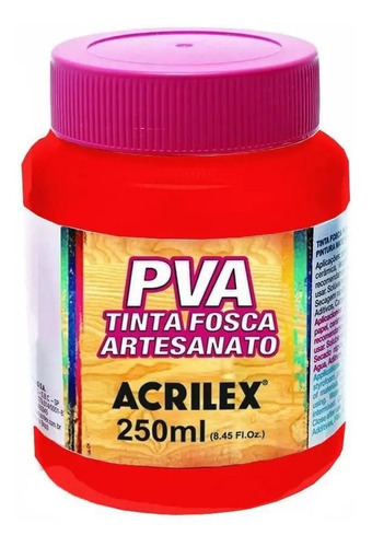 Tinta Pva Fosca 250ml Vermelho Fogo Acrilex Cor 507