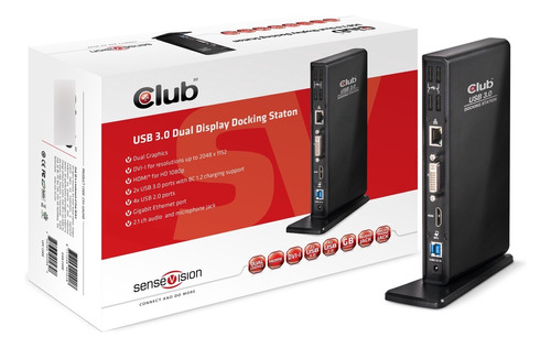 Club3d Club Usb 3.0 Estacion Acoplamiento Doble Pantalla