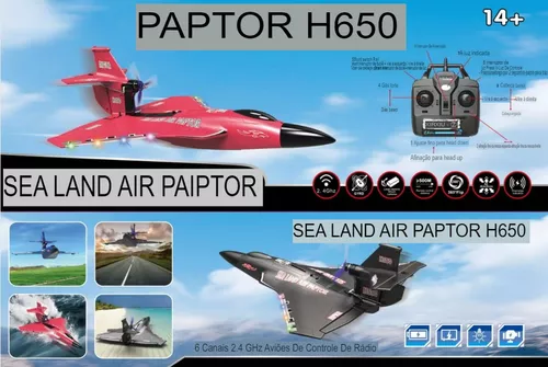 Avião Controle Remoto 6 Canais Epp 4 Motores Drone Raptor