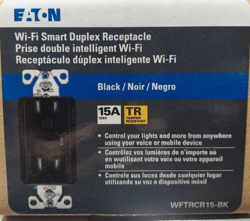 Eaton Wftrcr15-bk-sp-l. Wi-fi Smart Receptacle. Works W Ttb