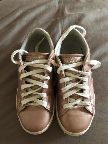 Zapatillas De Mujer Rosa Metalizado Lacoste Urbanas | MercadoLibre 📦