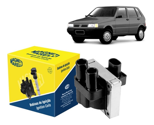 Bobina Ignição Uno Cs Spi 1.5 8v 1992 A 1997 Magneti Marelli