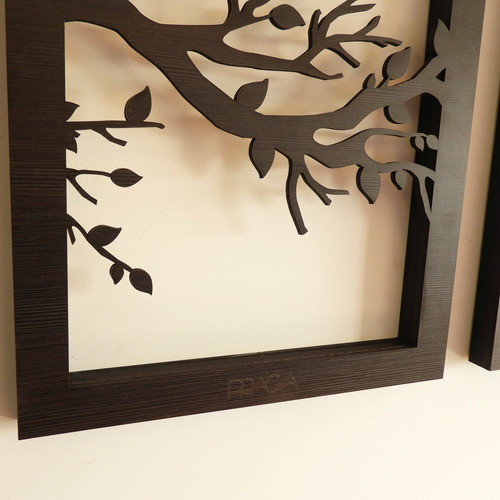 Cuadro Triptico Calado En Madera - Modelo Arbol2
