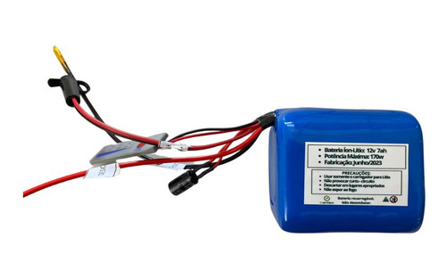 Bateria 12v 7ah Lítio Com Mostrador + Carregador