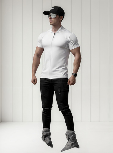 Camiseta Deportiva Deportiva De Secado Rápido Con Capucha Y