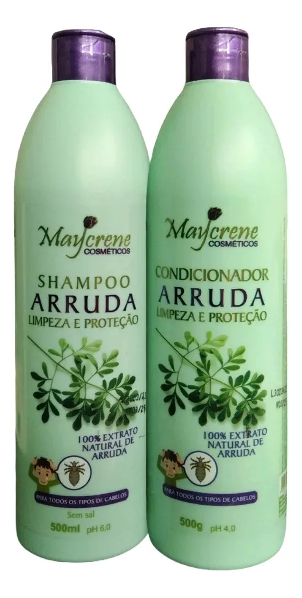 Kit Arruda Maycrene 2x500 Piolho E Lêndeas Limpeza, Proteção