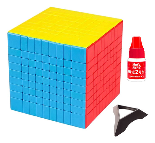 Cubo Rubik Moyu Meilong 9x9 Stickerless + Base + Lubricante