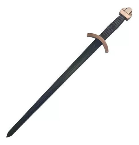 Espada Vikings Lagertha Lâmina Preta C/ Suporte De Parede.