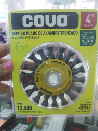 Disco Covo Cepillo Plano De Alambre Trenzado