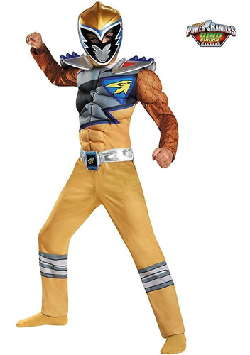 Disfraz Musculoso Gold Ranger Dino Charge Para Niños