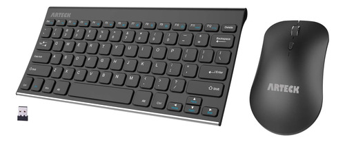 Arteck Teclado Y Mouse Inalámbrico Ultra Compacto