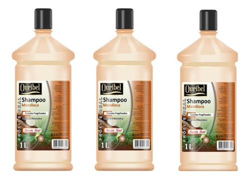 Shampoo Ouribel 1000ml Mandioca Kit C/3un