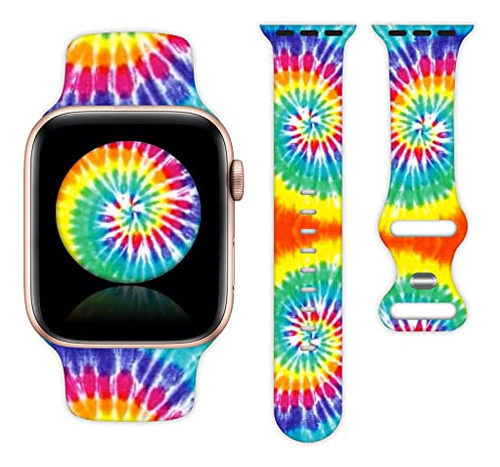 Banda De Reloj De Punta Arco Iris Compatible Con Apple Watch