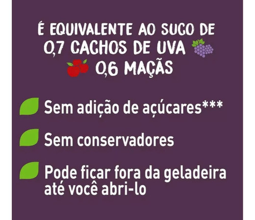 Kit 12un Suco De Uva E Maça Natural One 180ml