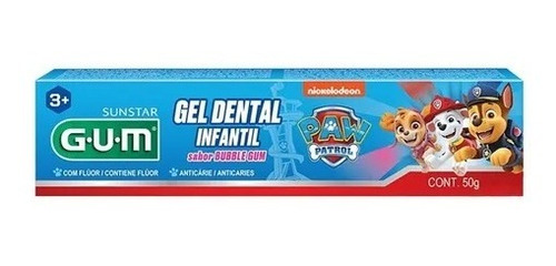 Gum Gel Dental  Sabor Bubble Gum  Paw Patrol 50g