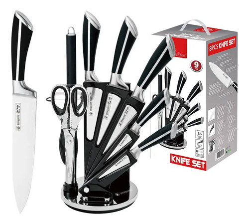 Set Cuchillos Cocina Profesional Acero Inoxidable 9 Piezas