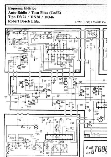 Esquema Auto Radio Bosch Tipo Dn 28 Do46 D046  Em Pdf 