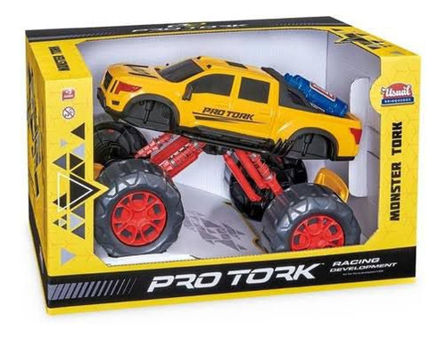 Carro Caminhonete Protork Monster Truck Tork Grande Amarelo