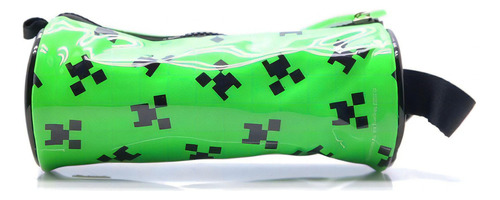 Cartuchera Escolar Tubo Minecraft Creeper Color Verde Liso