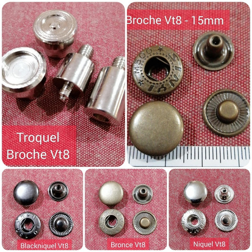 Broches Metálico Vta-8 Ó 15mm Por 100 Unid +juego De Troquel