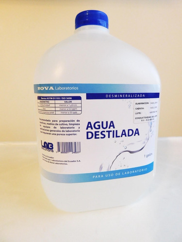 Imagen 1 de 4 de Agua Destilada Galón, Laboratorios, Equipos Médicos