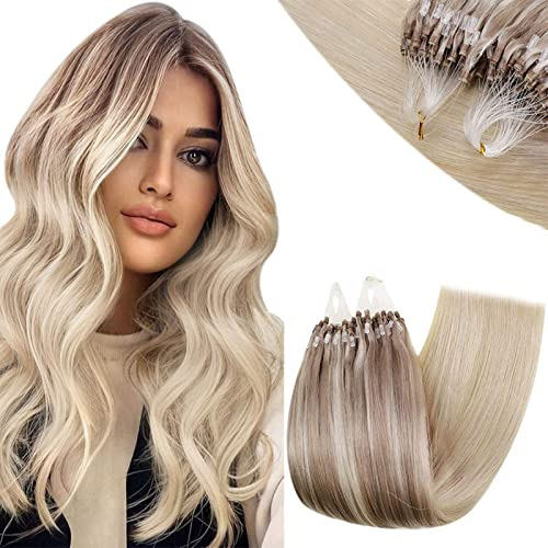 Correature Rubia Pelo Extensiones Micro Anillo Real 4gmtp