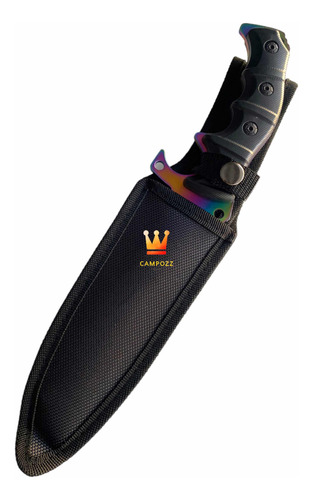 Cuchillo Tactico Full Tang Tornasol Rambo Con Funda 8477
