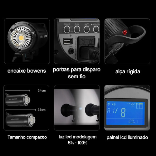 Flash Godox Sk400ii V 400w + Rádio Flash Ttl Para Canon