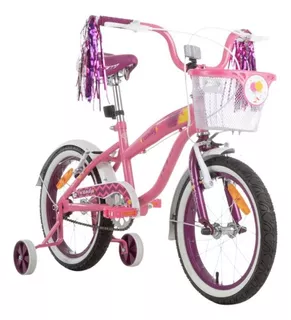 Bicicleta Infantil Gw Candy Rin 16 Niña Auxiliares Canasta
