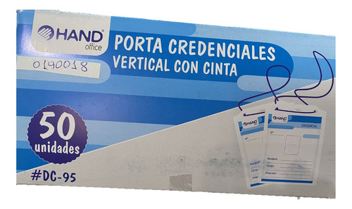 Porta Credencial Vertical Caja 50 Unidades Hand #dc95