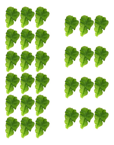 For Simular 20 Piezas De Hojas De Lechuga Verde,