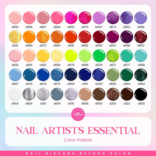 Beetles Gel Polish Liner Arte De Uñas, 50 Colores Spring Sum