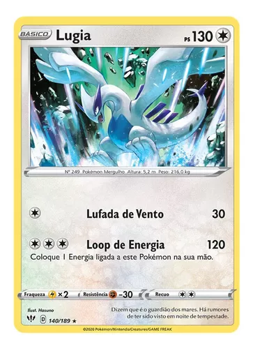 Copag - Pokémon - Essa é a semana do Lugia! 🤩 Pokémon número #249 da  segunda geração. O que vocês sabem sobre esse pássaro lendário? 🤓  -------------------- Pokémon da Semana - #249 