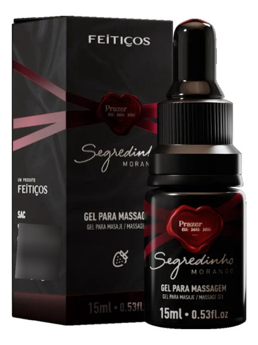  Óleo Massagem Corporal Intimo Segredinho Morango Gotas 15ml