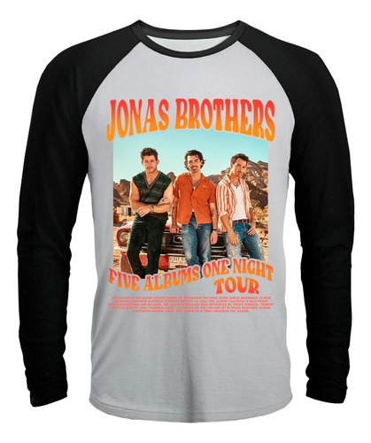 Polera Raglan De Jonas Brothers - Tour Five Albums One Night