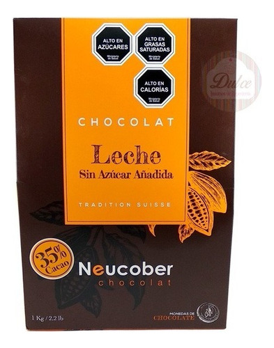 Fino Chocolate Leche Alto Cacao 35% - Sin Azúcar Neucober