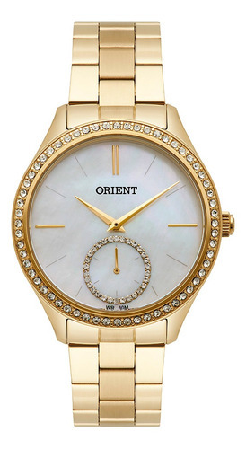 Relógio Orient Feminino Madrepérola Dourado Fgss0104-b1kx Cor do fundo Cinza