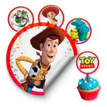 Comprar Etiquetas Imprimibles Cualquier Temática Cupcakes Adhesivas Toy Story Woody Buzz Light Year