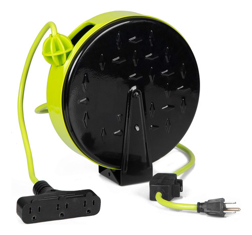 Carrete De Cable Extensible 3 Tomas Variadas Largos
