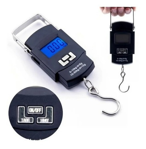 Báscula portátil digital portátil para equipaje de pesca de hasta 50 kg