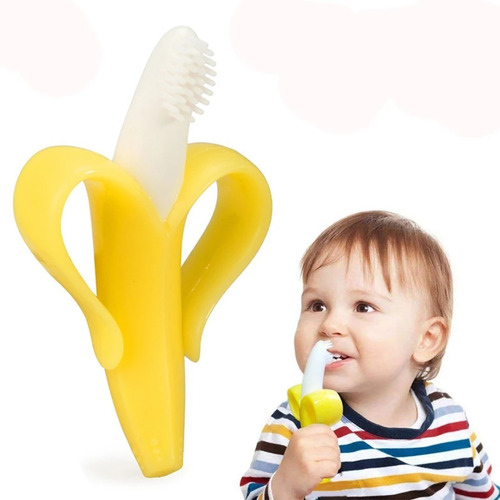 Cepillo Rasca Encías Para Bebes - Diseño Banano Color Amarillo