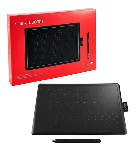 Imagen 1 de 5 de Tableta Grafica One By Wacom Medium Ctl672 Usb Negro/rojo