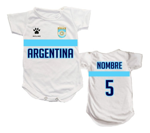 Body Bebe Camiseta Argentina Basquet Nombre Numero A Pedido