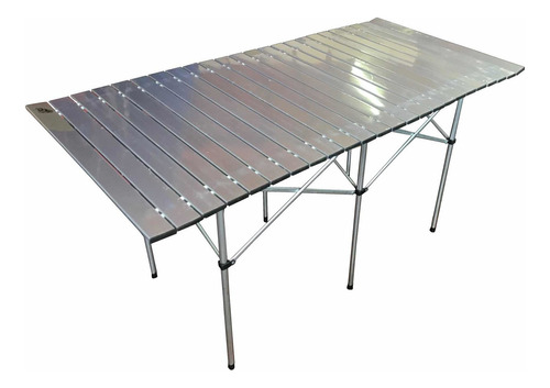 Mesa Camping Aluminio Enrollable Plegable Sear 140x70x70cm Color Gris