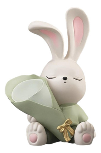 Florero, Estatuilla De Conejo, Escultura Sentarse 17cmx24cm
