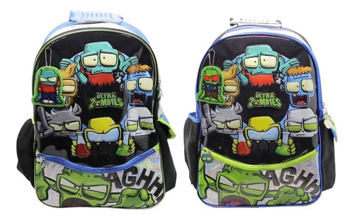 Mochila Cresko Om116 Color Negro/azul Diseño Poliéster 18l