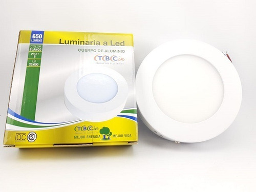 Panel Led Circular Aplicar 8w Luz Dia O Calida Tbcin