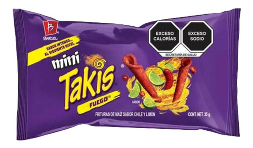 Mini Takis Fuego 25 Pack Barcel Botana De Maiz Chile Y Limón