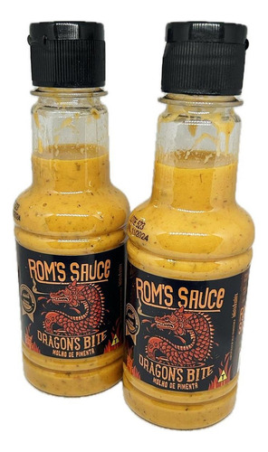 2 Molhos De Pimenta Gourmet Dragon's Bite Rom's Sauce 200g