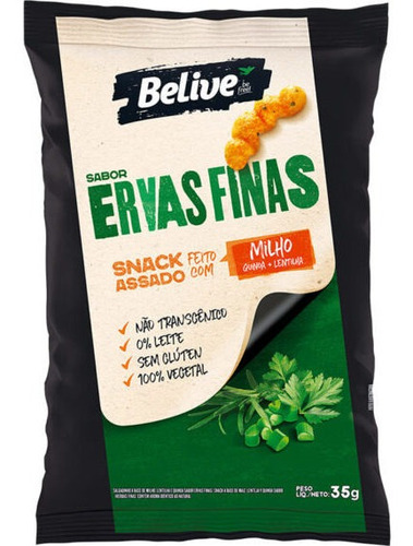 Imagem 1 de 1 de Snack Belive Sem Gluten Ervas Finas 35g